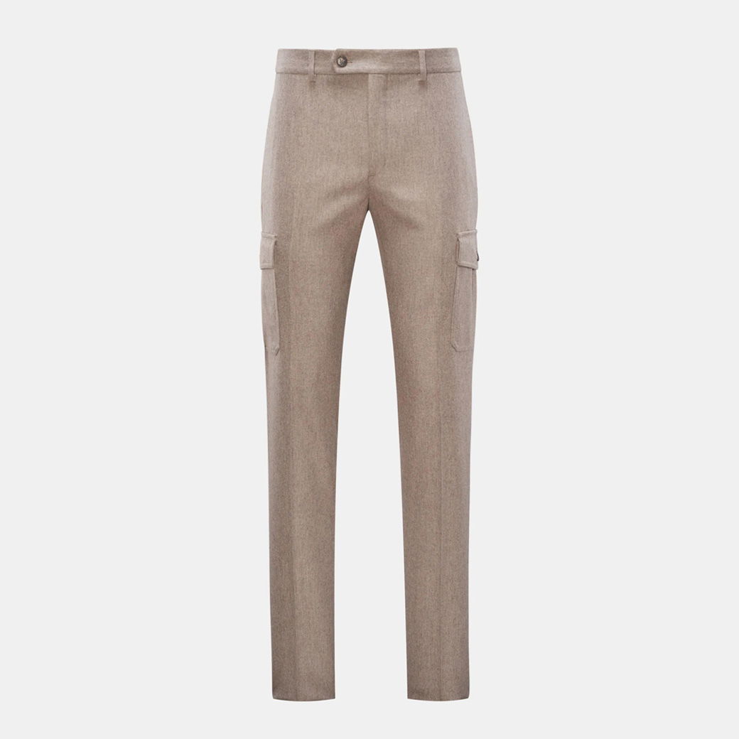 Woll-Cargohose für Herren in hellbraun