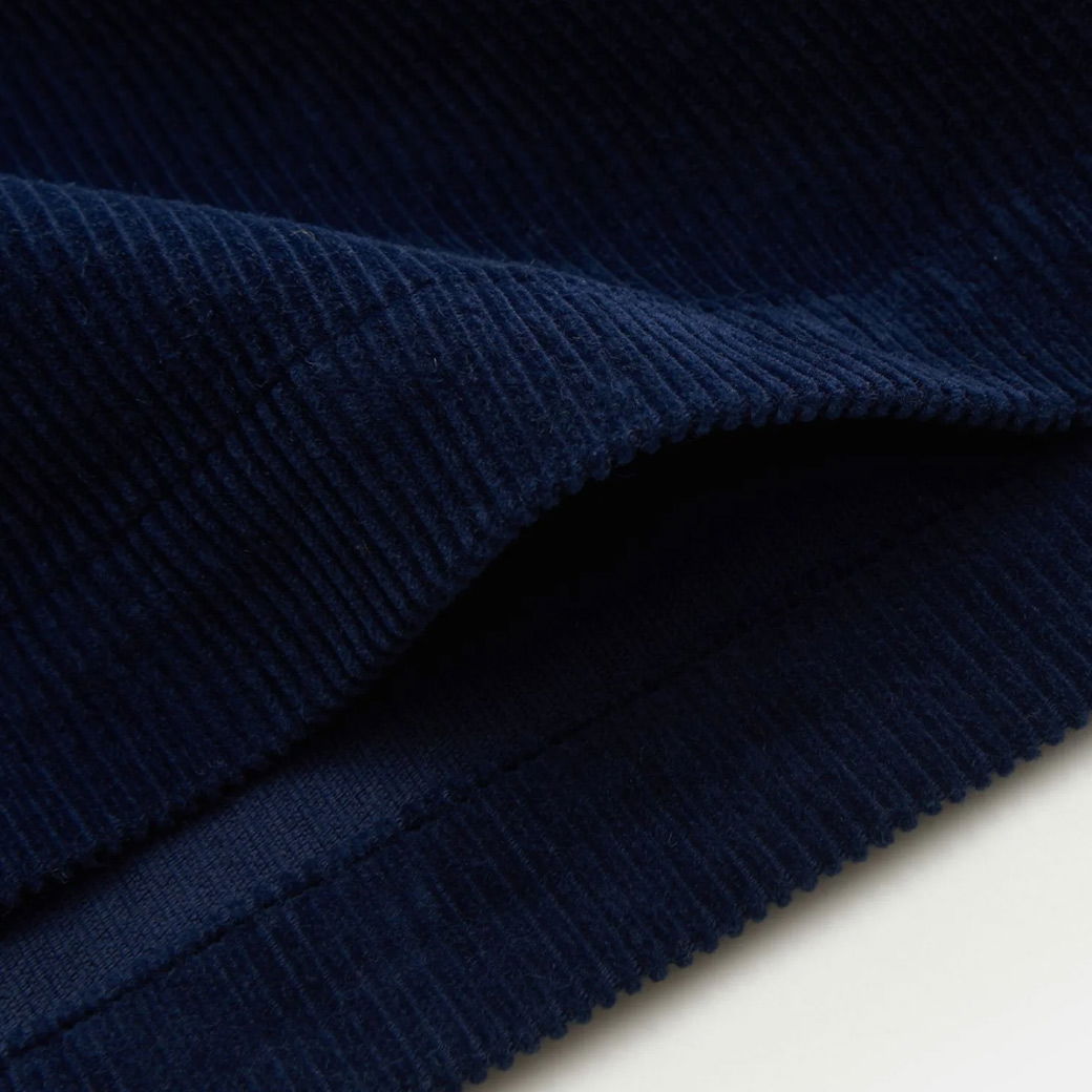 Detailansicht eines blauen Stoffes Detailansicht eines blauen Stoffes