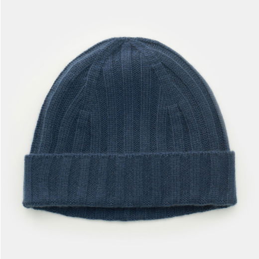 Gerippte Strickmütze für Herren in dunkelblau