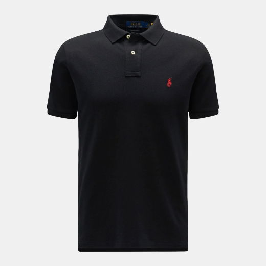 Klassiches Poloshirt für Herren in schwarz mit Logo-Stickerei
