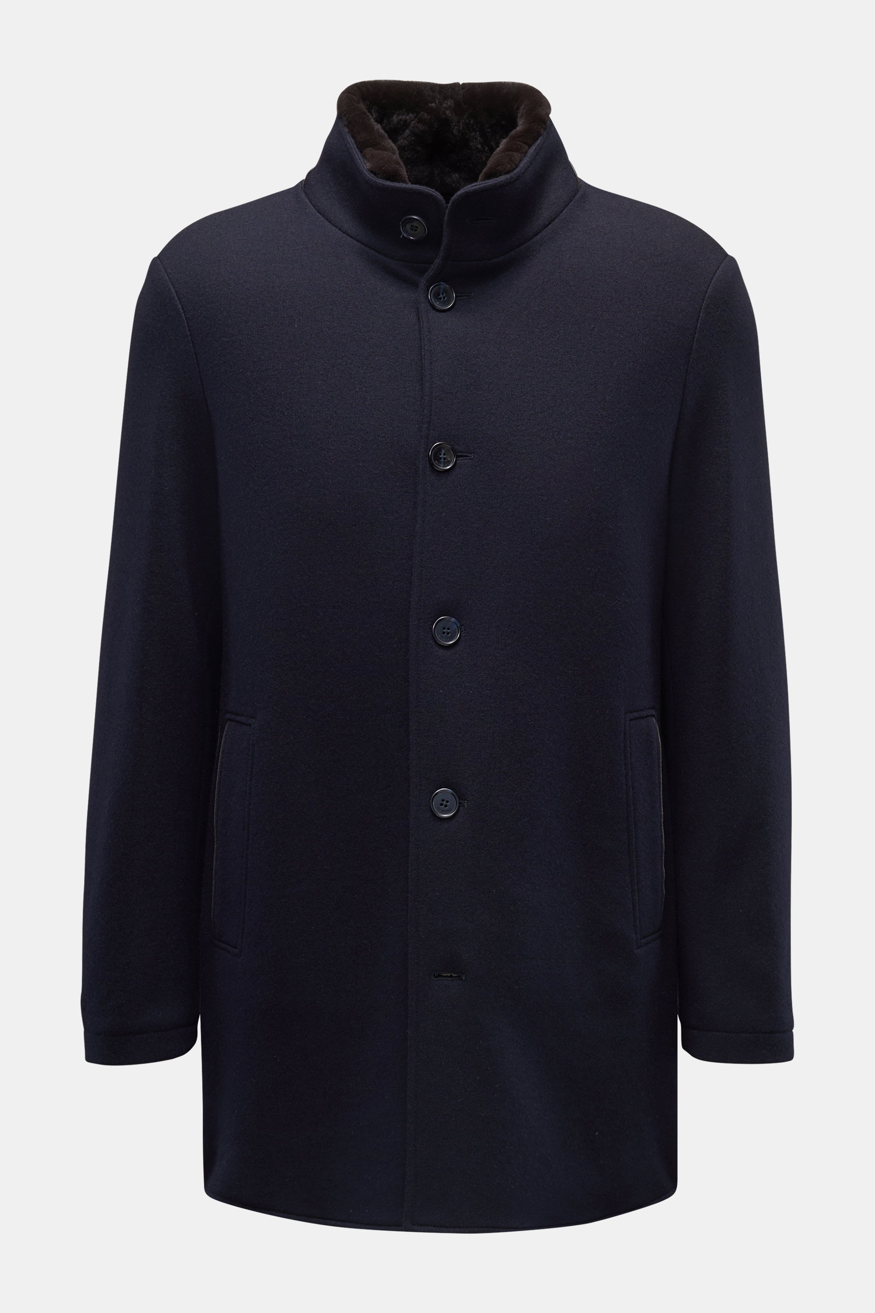 Mandelli Cashmere short coat navy