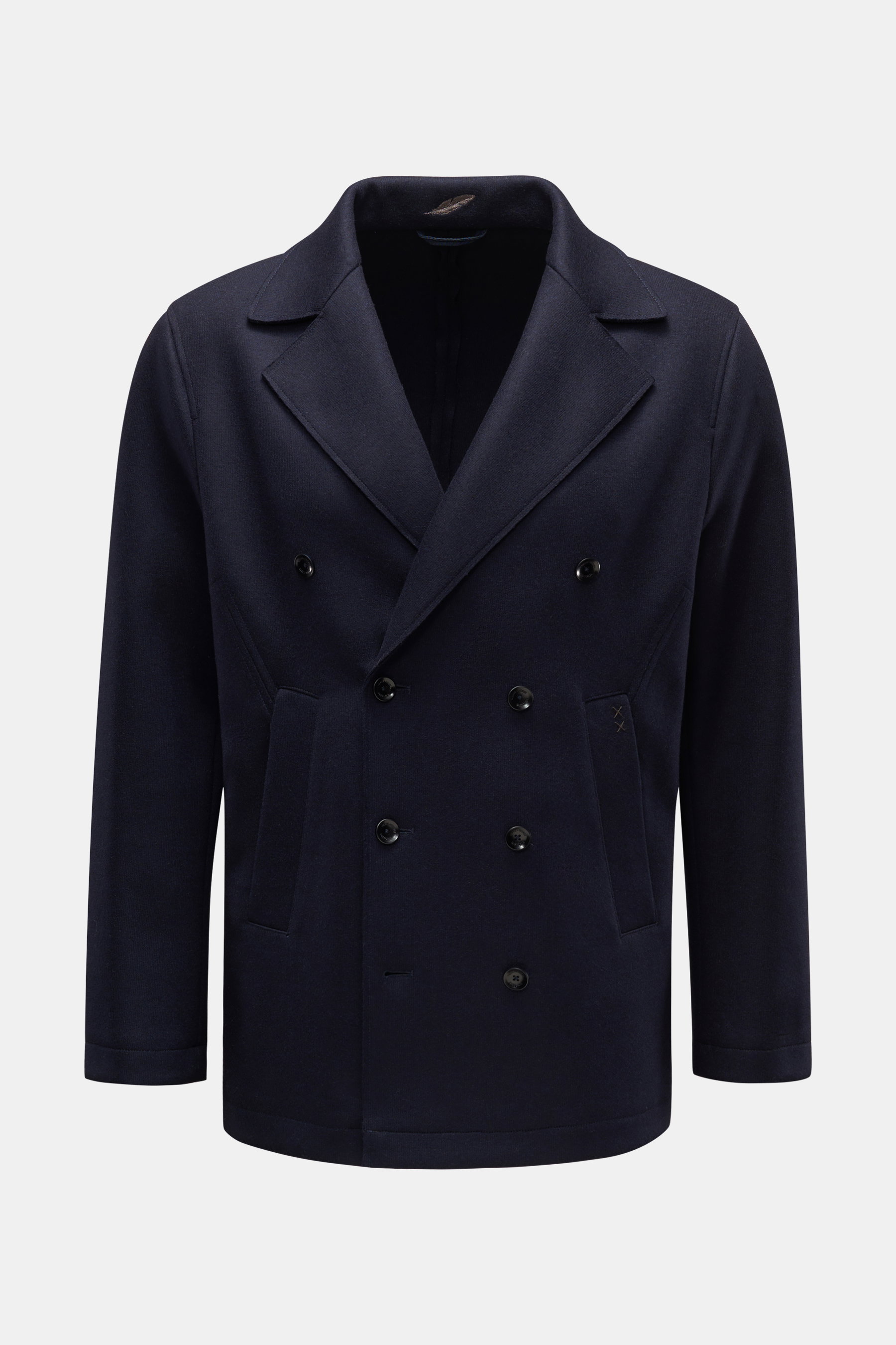 Weber+Weber Jersey-Cabanjacke 'Knit Travel Peacoat' navy