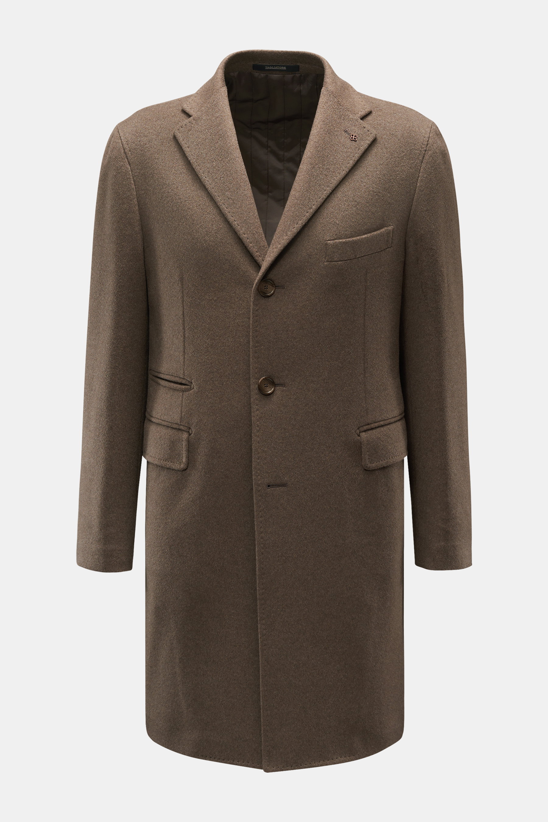 Tagliatore Cashmere Mantel braun meliert