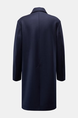 Rückansicht des Doppiaa Mantels 'Aaladin' navy aus Woll-Mix mit Umlegekragen, Regular Fit, Rückenmittelschlitz und schrägen Leistentaschen.