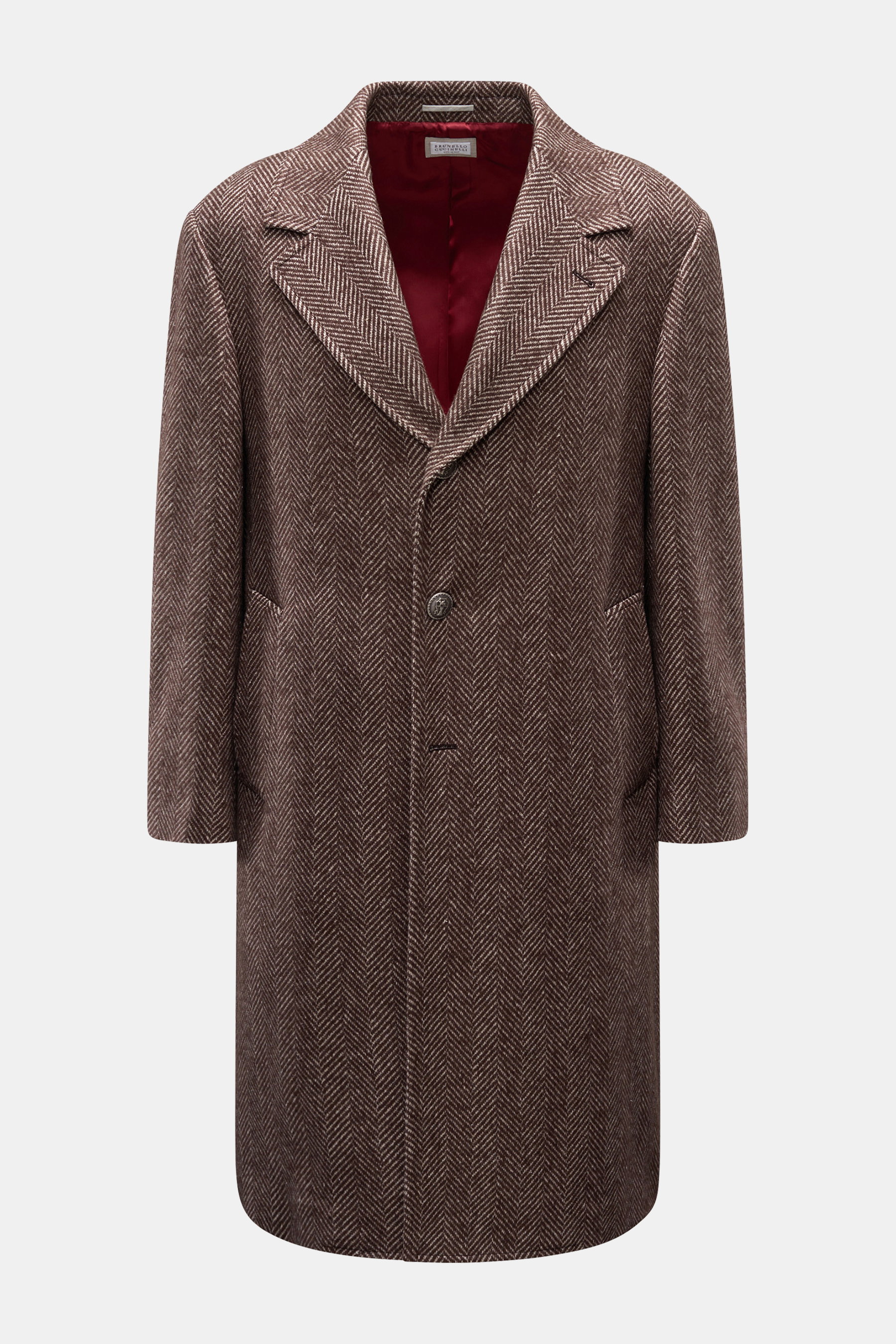 Brunello Cucinelli - Herren - Mantel graubraun gemustert