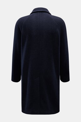 Circolo 1901 Mantel navy, Rückansicht, Wollmantel mit Umlegekragen, Regular Fit, Raglanärmeln und Rückenmittelschlitz, aus Schurwolle und Cashmere.
