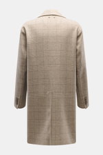 Jacob Cohen Mantel sand/taupe kariert von hinten, Regular Fit, Unconstructed Design, weicher Griff, Schurwolle-Cashmere, klassisches Karo.