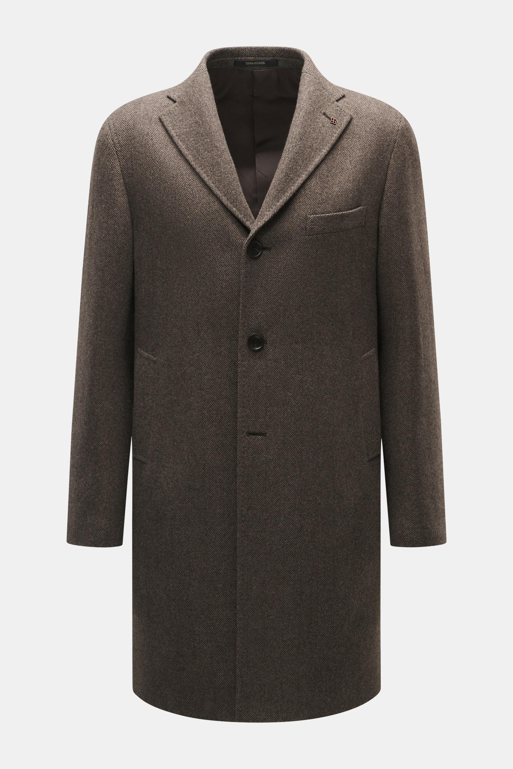 Tagliatore Wollmantel graubraun/taupe gemustert