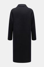 Back view of Percival Coat 'Minnesota' navy, pure wool, soft touch, Regular Fit, five-button placket, turn-down collar, side seam pockets, unconstructed design.