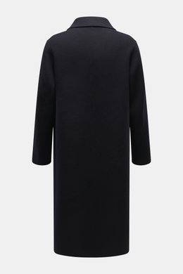Back view of Percival Coat 'Minnesota' navy, pure wool, soft touch, Regular Fit, five-button placket, turn-down collar, side seam pockets, unconstructed design.
