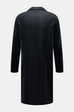 Back view of Harris Wharf London Wool coat navy in heavy, pure felted virgin wool, showing straight silhouette, notch collar, and center back vent, photographed against a plain background.

Description: <p>Timeless, pure, and well thought out: This unline