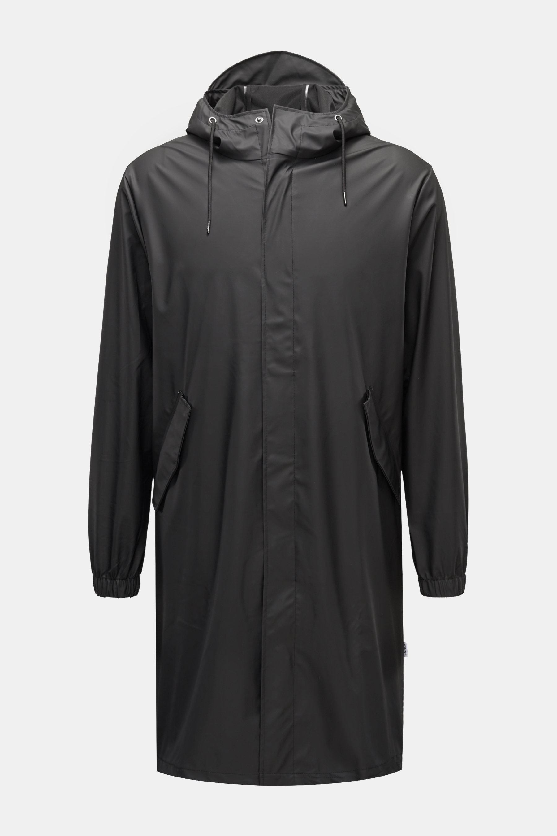 Rains Regenmantel 'Fishtail Parka' schwarz