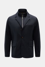 Moorer Jacke 'Borromeo' navy, Slim Fit, wasserabweisend, Double-Front mit Zwei-Wege-Reißverschluss, variabler Kragen, frontal fotografiert.
