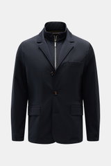 Moorer Jacke 'Borromeo' navy, Slim Fit, wasserabweisend, Double-Front mit Zwei-Wege-Reißverschluss, variabler Kragen, frontal fotografiert.