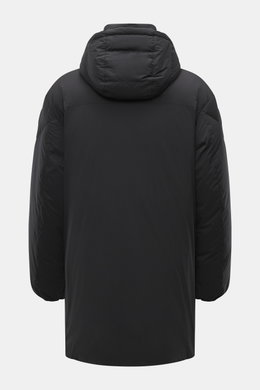Parajumpers Down Parka 'Bearberry' navy shown from back, durable microfiber, warm down filling, wind- and water-repellent, regular fit, robust two-way zipper, wind flap with snap buttons, hood with drawstring, front pockets with buttoned flap, zipper pock