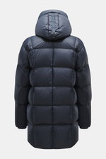 Parajumpers Daunenparka 'Bold Parka' dark navy shown from the back, featuring functional Ripstop fabric, warm down filling, wind- and water-repellent, breathable, with lambskin details, slim fit, two-way zipper, hood with drawstring, adjustable waist, mul