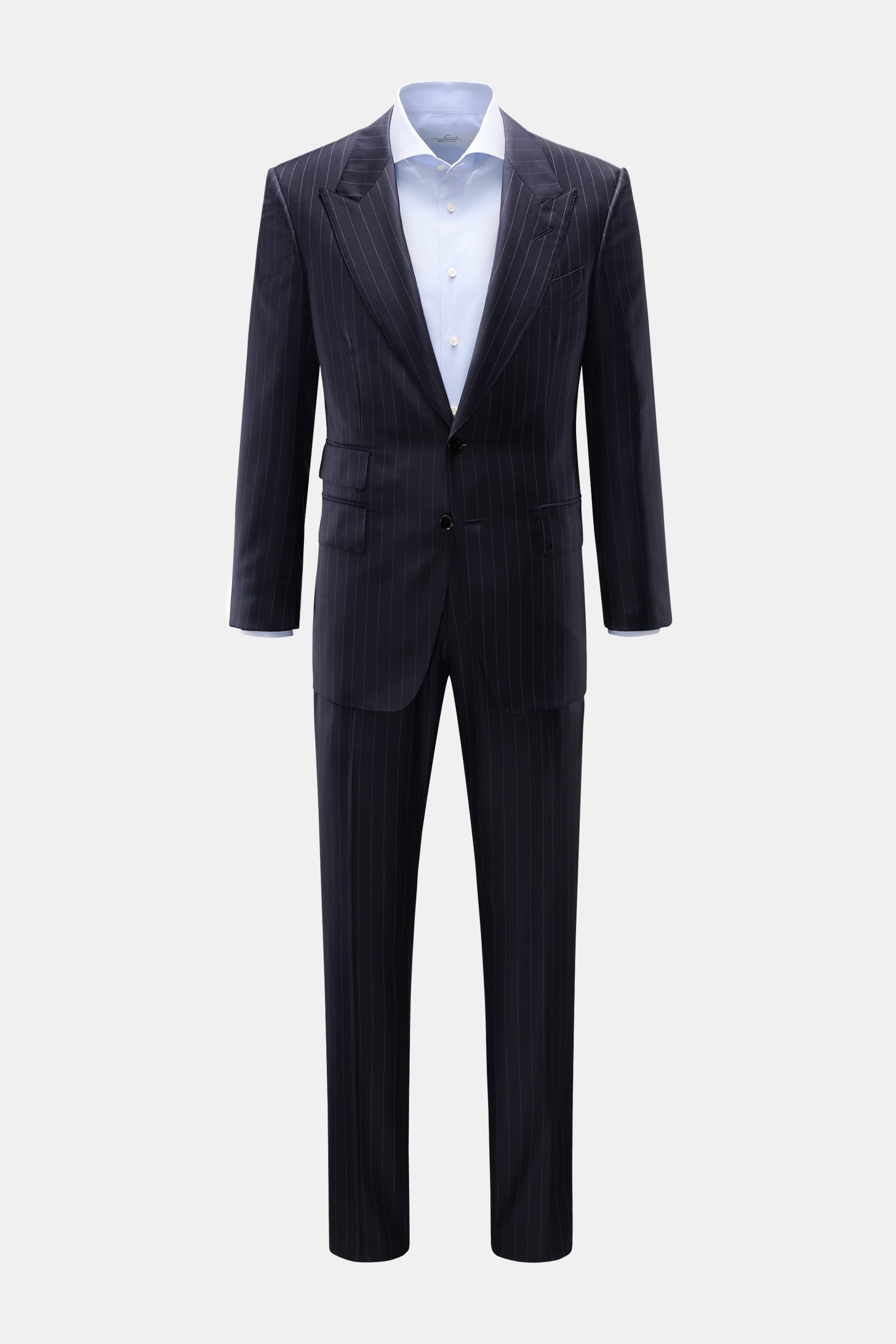 Tom Ford Anzug 'Shelton' dark navy/grau gestreift