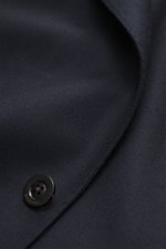 Close-up front view of Boglioli Suit 'K. Jacket' navy showing soft, lightweight virgin wool fabric with fine tonal herringbone and button detail.