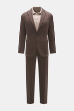 Boglioli Blazer 'K. Jacket' grey brown front view on mannequin, slim fit twill stretch cotton, two-button, patch pockets, unconstructed design.