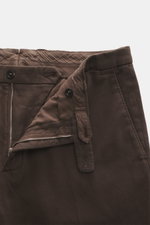 The image URL you provided shows a close-up of brown pants with a zipper and button fastening, not a blazer. Could you please confirm if you want an alt tag for this image or if you have the correct image link for the Boglioli Blazer 'K. Jacket' grey brow