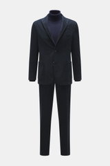 Frontale Ansicht des Boglioli Cordanzug 'K. Jacket' navy aus elastischem Baumwoll-Mix, tailliertes Sakko mit zwei Knöpfen.