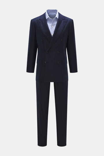 Cesare Attolini Anzug navy gestreift