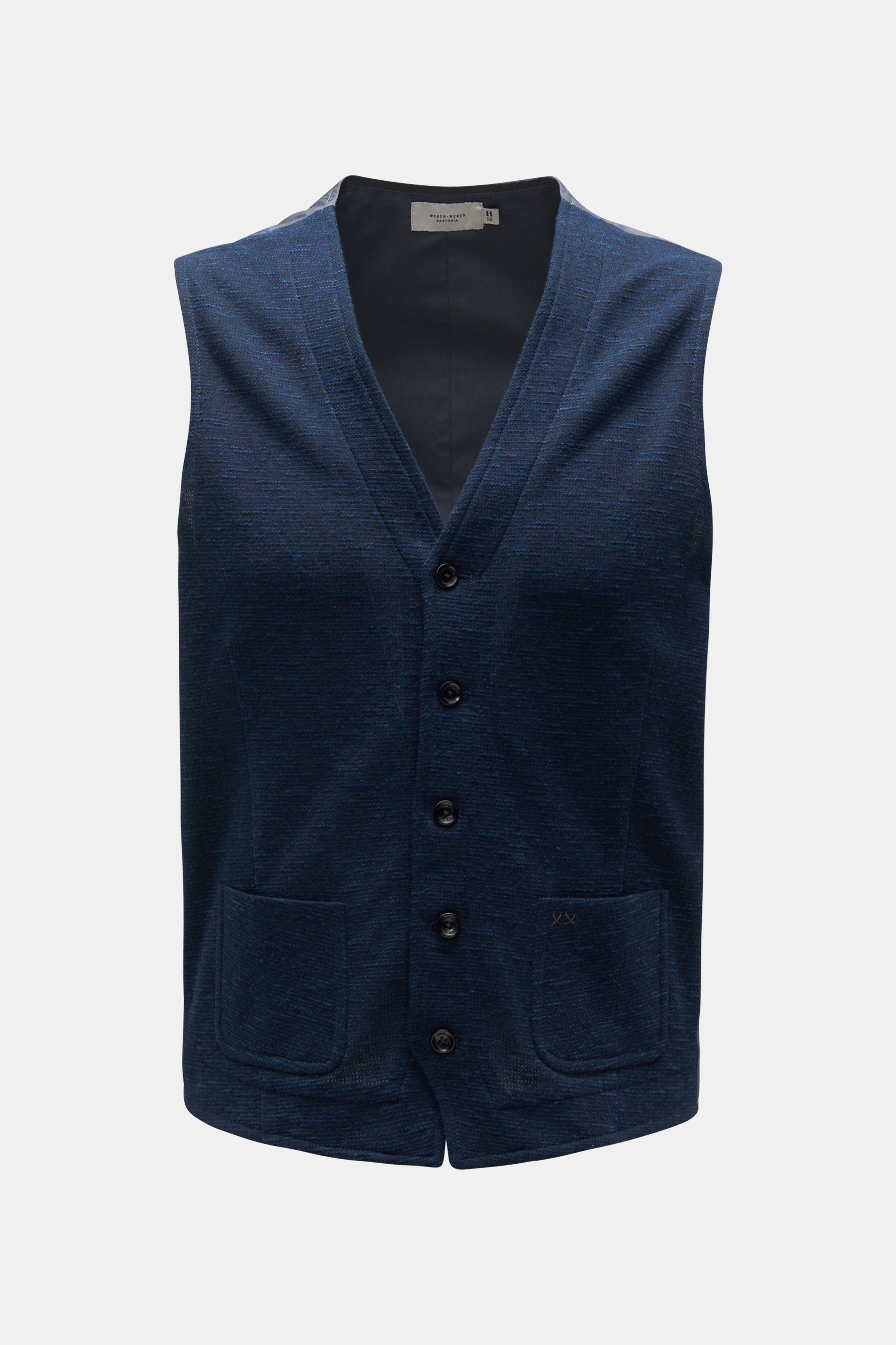 Weber+Weber Weste 'Light Cotton Travel Gilet' navy/dunkelgrau