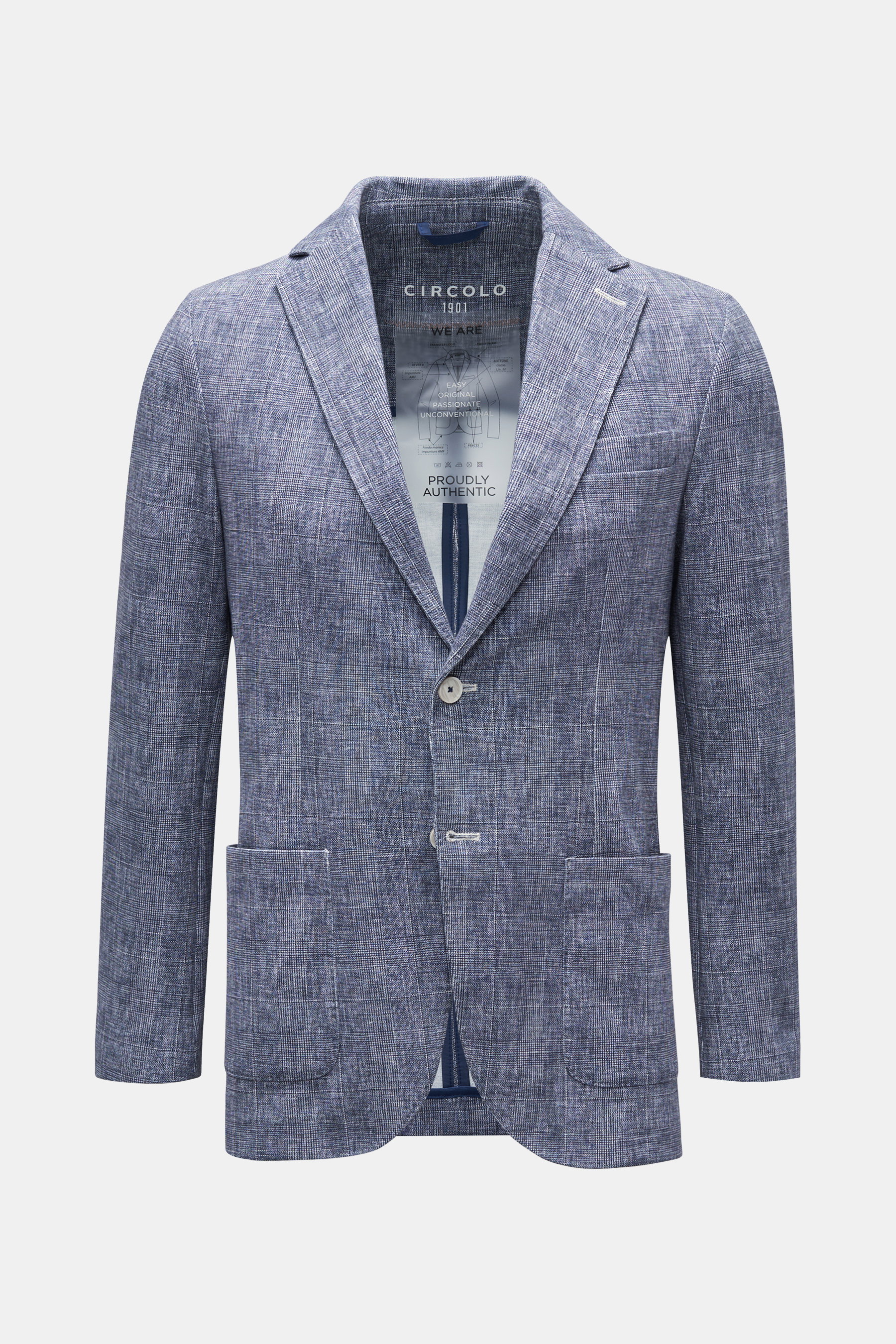 Circolo 1901 Jersey-Sakko 'Giacca' navy/offwhite kariert