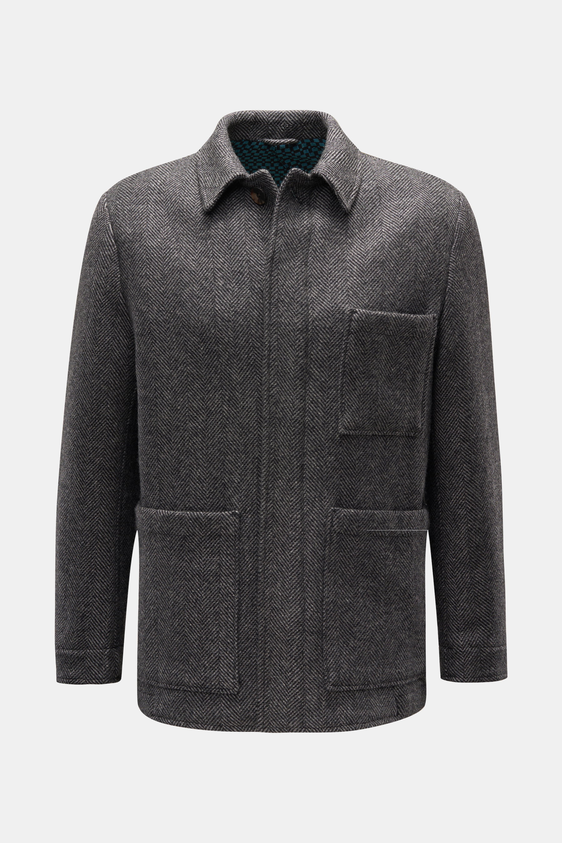 Doppiaa Jacke 'Aalbion' grau/schwarz gemustert