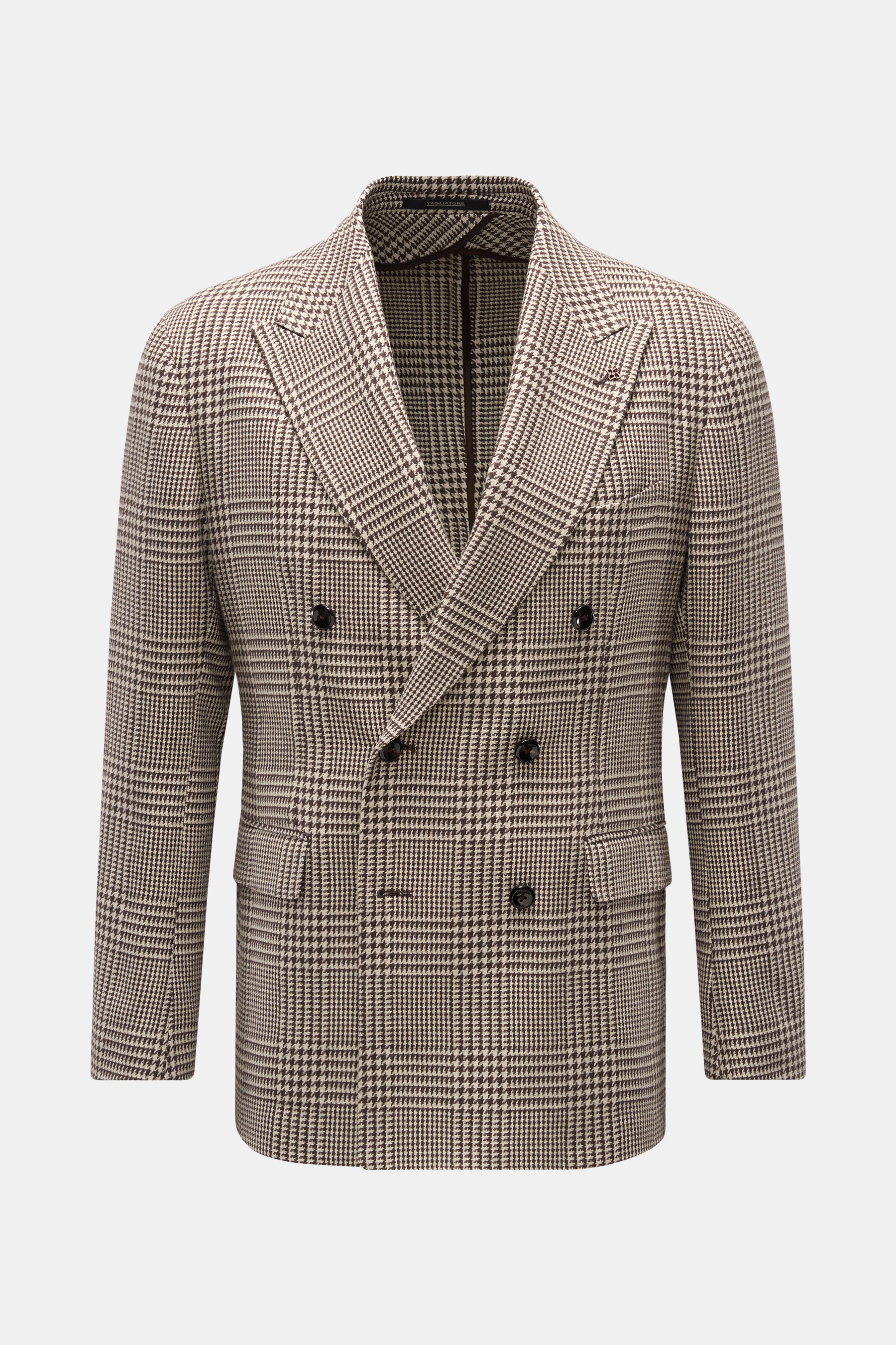 Tagliatore Sakko creme/dunkelbraun kariert
