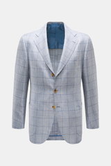Cesare Attolini Smart-casual jacket smoky blue/cream checked