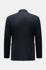 Rückansicht des Stile Latino Sakkos 'Vincenzo' navy/schwarz kariert aus reiner Wolle mit Glencheck-Muster, Slim Fit und halb gefüttert.