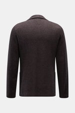 Hinteransicht des Harris Wharf London Sakko graubraun/schwarz gemustert mit Hahnentrittmuster, Slim Fit, Unconstructed-Design.