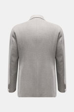 Tagliatore Sakko 'Monte Carlo' taupe meliert in Unconstructed-Verarbeitung aus Wolle-Cashmere, Rückansicht mit Slim Fit, rückwärtigen Seitenschlitzen, Kissing Buttons.