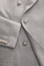 Tagliatore Sakko 'Monte Carlo' taupe meliert in Nahaufnahme, Slim Fit, Unconstructed aus Wolle mit Cashmere, feinem Strukturgewebe, zwei Knöpfen.