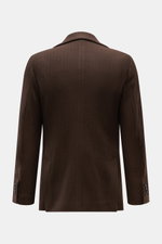 Circolo 1901 Strickblazer dunkelbraun aus reiner Wolle, tonaler Fischgrat, Slim Fit, Rückansicht mit Seitenschlitzen und Ärmelknöpfen.