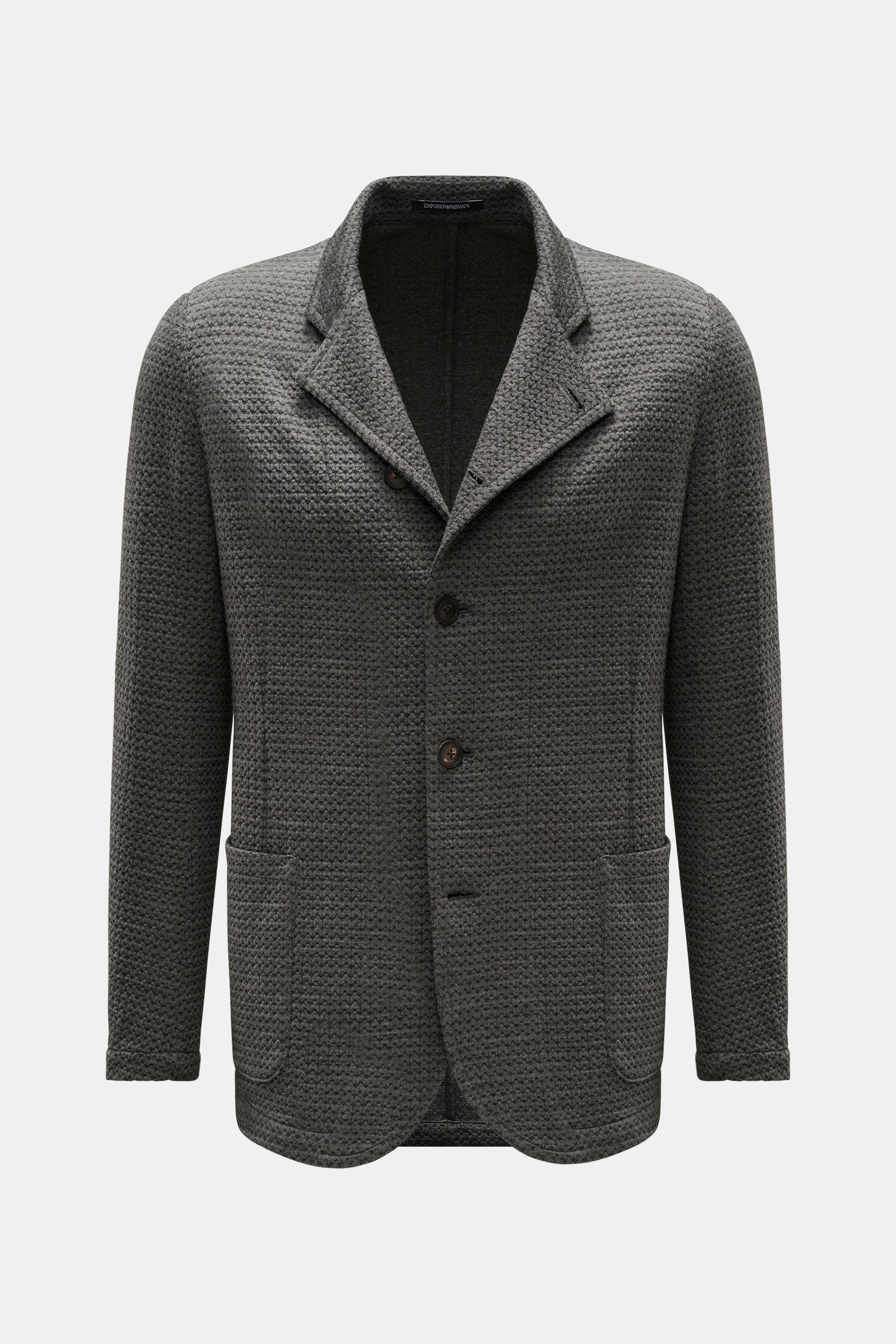 EMPORIO ARMANI knit blazer dark grey mottled