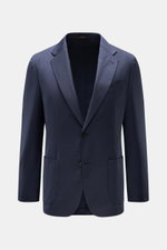 Windsor Sakko 'Travel' navy meliert, Slim Fit, feine Wolle, glatter Griff, fallendes Revers, Zwei-Knopf-Stil, Brust- und Hüfttaschen, Frontansicht.
