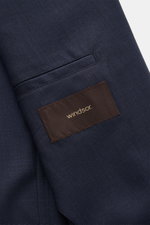 Windsor Sakko 'Travel' navy meliert, Detailansicht der Innentasche mit Label, feine Wollqualität, glatter Griff, Slim Fit, Unconstructed Design.