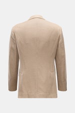 Brunello Cucinelli Sakko beige/hellbraun/taupe kariert, Slim Fit, feines Hahnentritt-Muster, Rückansicht, weicher Cashmere-Seide-Mix.