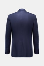Tom Ford Sakko 'Shelton' navy, Rückansicht, taillierter Slim Fit mit Woll-Mix, Fischgratmuster, Seitenschlitzen und Spitzrevers, elegante Silhouette.