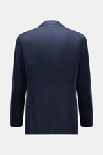 Back view of Belvest Smart-casual jacket navy in super soft cashmere-silk blend, slim fit with fine twill, three-button style, step lapel, and side vents.