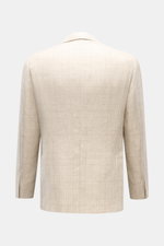 Back view of Belvest Smart-casual jacket cream/beige checked, slim fit with classic glen check pattern, soft wool, linen, silk, cashmere blend.

Description: <p>BELVEST has brought together the best in natural materials – wool, linen, silk and cashmere – 