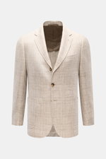 Front-facing view of Stile Latino Smart-casual jacket 'Vincenzo' brown/cream checked, lightweight with cotton, wool, linen blend, slim fit, glen check pattern.

Description: <p>STILE LATINO presents luxury you can feel with its lightweight smart-casual ja