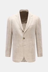 Front-facing view of Stile Latino Smart-casual jacket 'Vincenzo' brown/cream checked, lightweight with cotton, wool, linen blend, slim fit, glen check pattern.

Description: <p>STILE LATINO presents luxury you can feel with its lightweight smart-casual ja