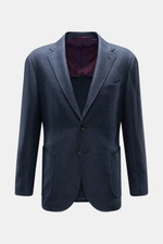 Front view of Stile Latino Smart-casual jacket 'Vincenzo' navy mottled, featuring slim fit, step lapel, and patch hip pockets.

Description: 
<p>STILE LATINO presents luxury you can feel with its elegant smart-casual jacket 'Vincenzo' in a blend of lightw