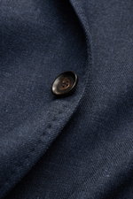 Close-up front detail of the Stile Latino Smart-casual jacket 'Vincenzo' navy mottled showing the fabric texture and button.

Description: <p>STILE LATINO presents luxury you can feel with its elegant smart-casual jacket 'Vincenzo' in a blend of lightweig