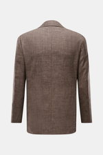 Back view of the Stile Latino Smart-casual jacket 'Vincenzo' dark brown mottled in wool-linen blend with slim fit and step lapel.

Description: <p>The classic smart-casual jacket 'Vincenzo' by STILE LATINO has bags of Italian character: effortlessly creat