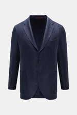 Sipario Sakko 'Ginza' navy, frontale Ansicht, Slim Fit, tailliert, Leinen-Seide-Baumwolle, ungefüttert, drei Knöpfe, Brust- und Hüfttaschen, fallendes Revers.