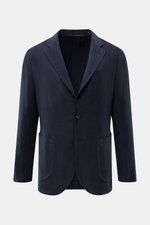 Sipario Sakko 'Ginza' dark navy, frontale Aufnahme, Slim Fit, leichtes Viskose-Microfaser-Material, tailliert, drei Knöpfe, fallendes Revers, Brusttasche, Hüfttaschen, halb gefüttert, Seitenschlitze.